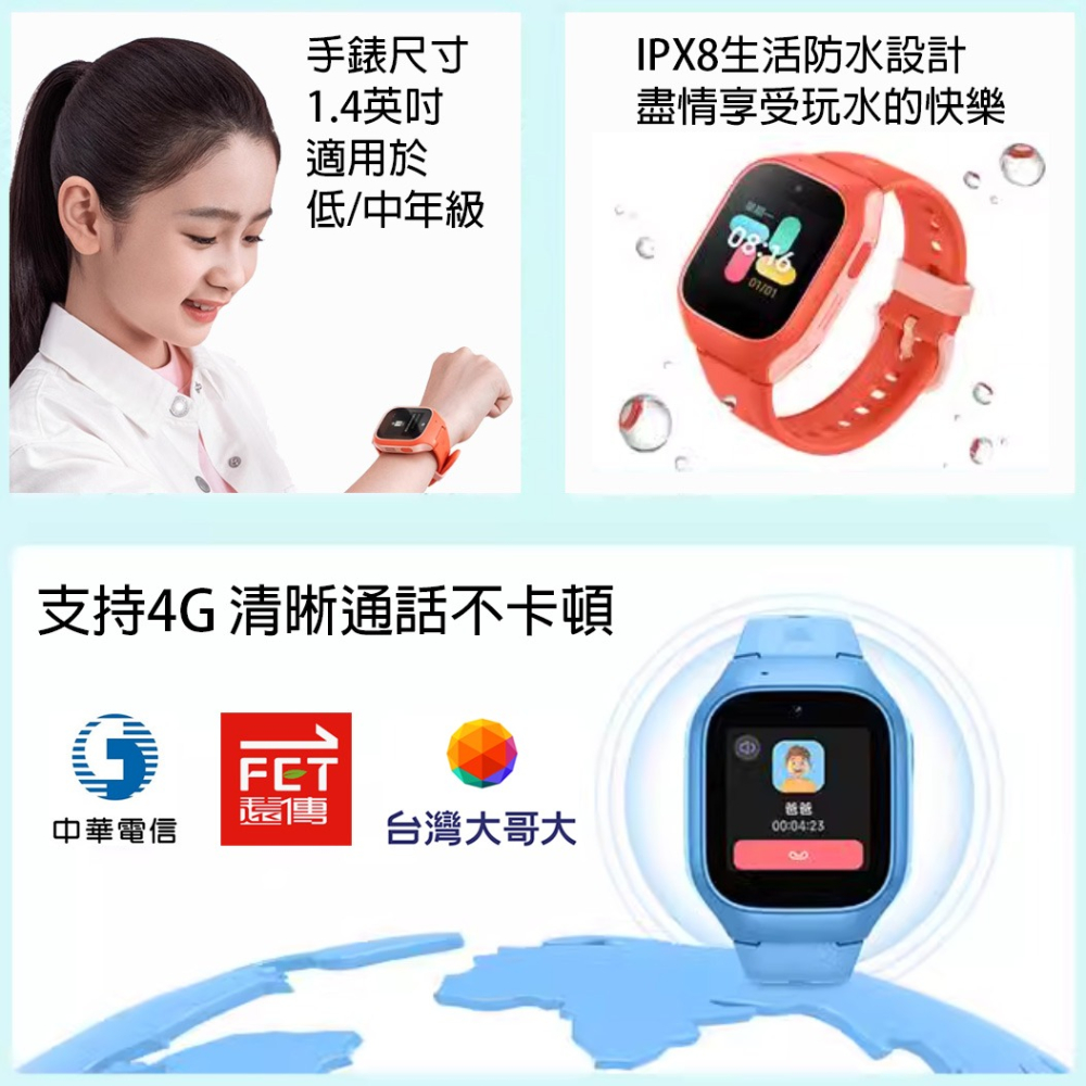 【台灣發貨 買一送2好禮】米兔兒童學習手錶6C 兒童電話手錶 小米兒童手錶 守護聽功能 支援4G通話 視訊通話 定位手錶-細節圖2