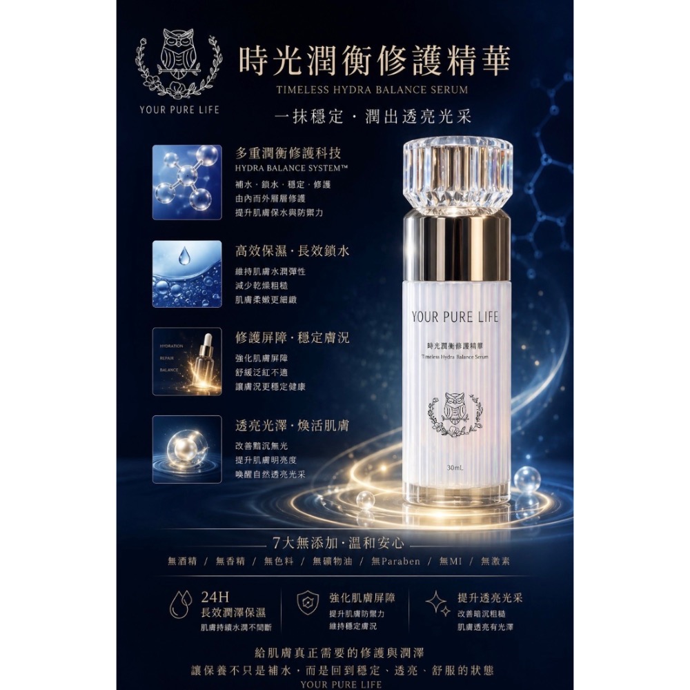 時光潤衡修護精華 30ml（保濕度極高，適合剛醫美完使用）-細節圖2