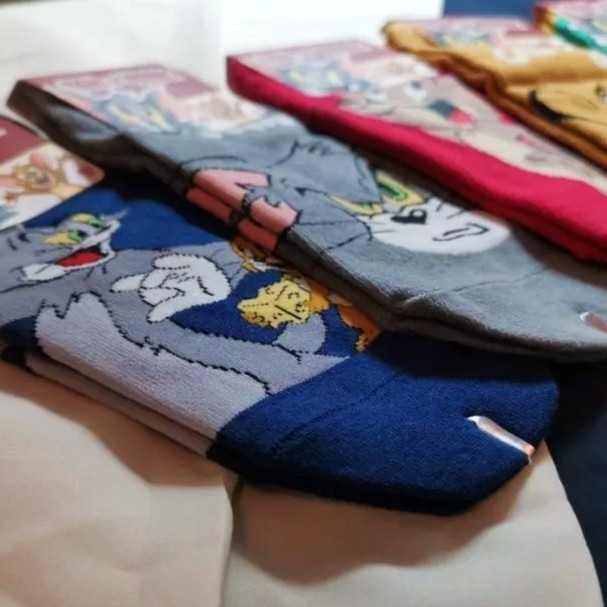 湯姆貓與傑利鼠 直版襪 船型襪 卡通襪 少女襪 童年卡通 短襪-細節圖2