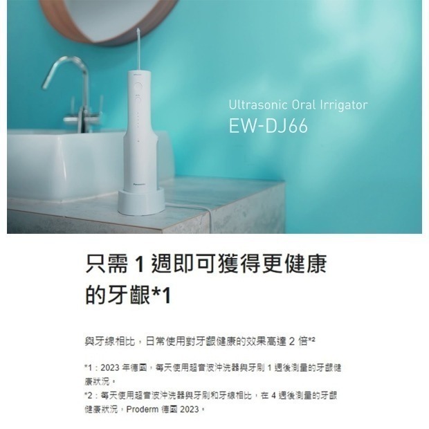 Panasonic 國際牌 無線國際電壓充電式沖牙機 EW-DJ66-細節圖2