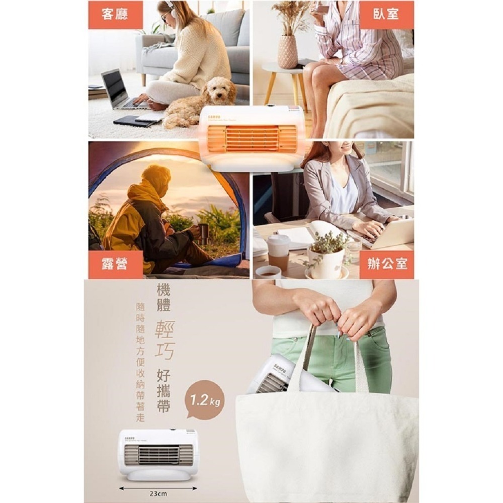 SAMPO 聲寶 迷你陶瓷式電暖器 HX-FD06P-細節圖6