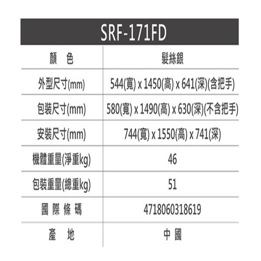 (約裝商品)SAMPO 聲寶 170L直立式變頻冷凍櫃 SRF-171FD 含基本安裝-細節圖6