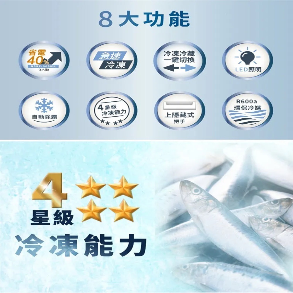 (約裝商品)SAMPO 聲寶 125L 直立式變頻冷凍櫃 SRF-125FD 含基本安裝-細節圖2