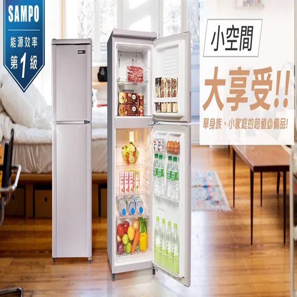 (約裝商品)SAMPO 聲寶 140L一級能定頻雙門冰箱 SR-C14Q 含基本安裝+舊機回收 贈全聯禮券2000元-細節圖2