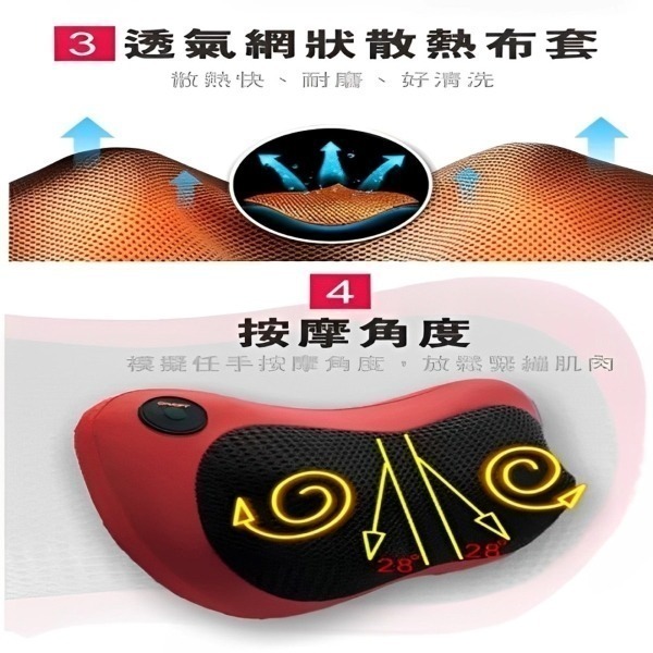 Kolin 歌林 溫熱揉捏按摩枕 KMA-HC100-細節圖5
