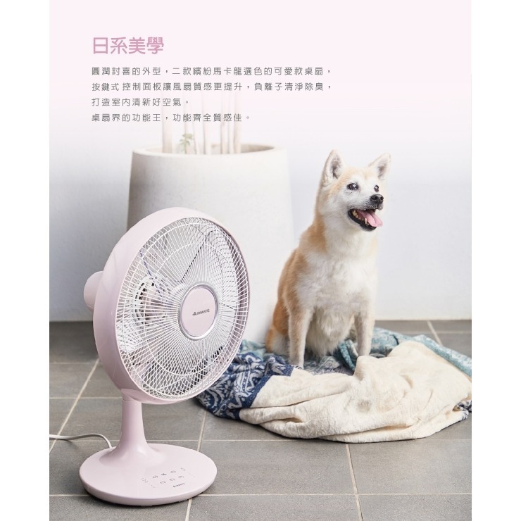 AIRMATE 艾美特 12吋 五片葉DC負離子桌扇FD3015M-細節圖6