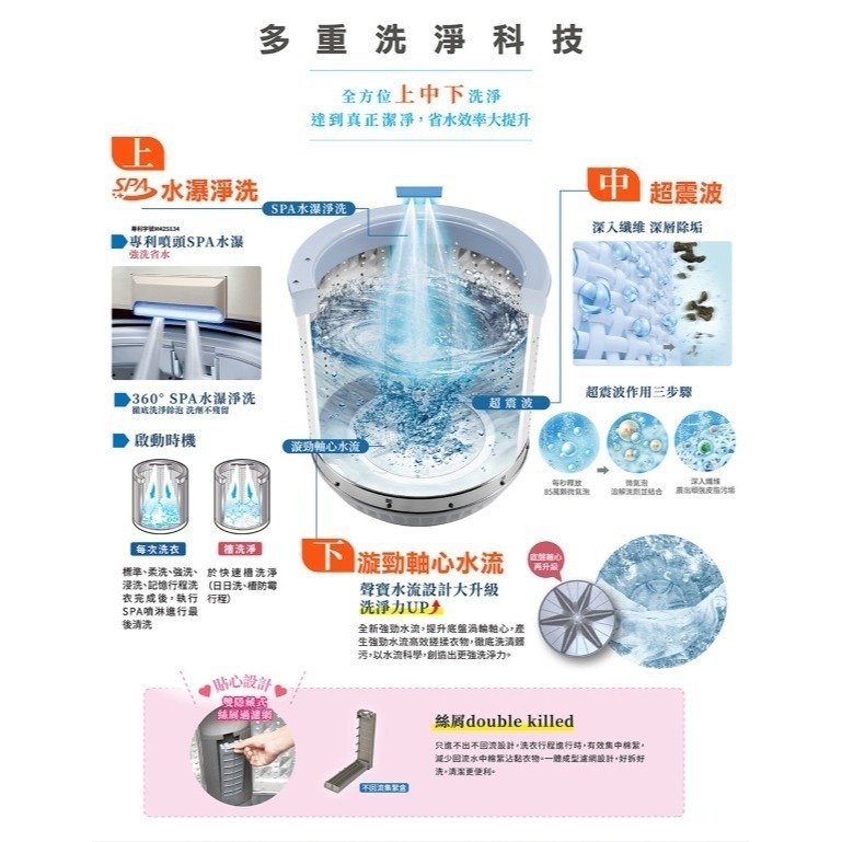 贈商品卡1500元 (約裝商品)SAMPO 聲寶 19kg 洗劑智慧投⼊直立式變頻洗衣機(故宮聯名款) ES-P19DA-細節圖3
