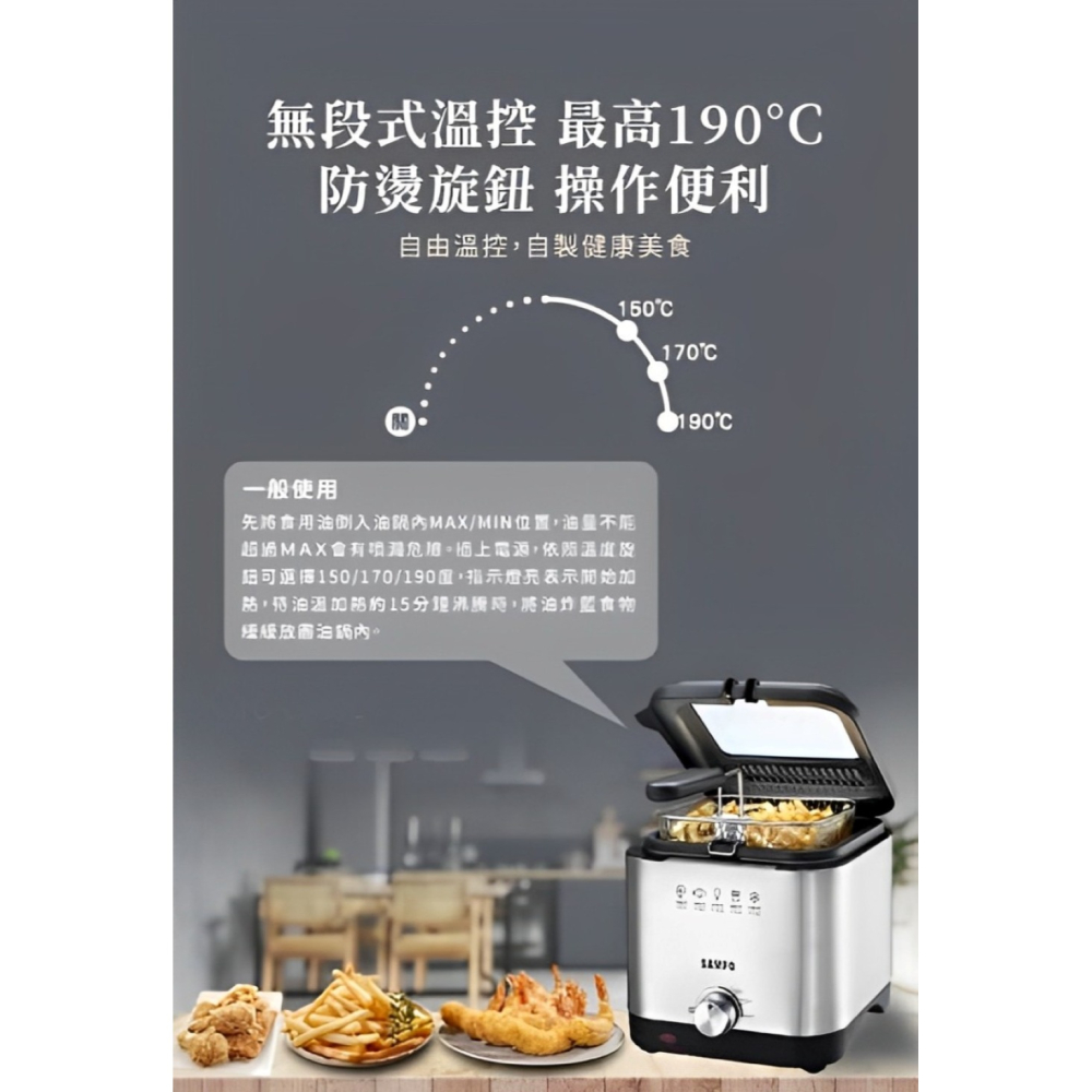 SAMPO 聲寶 1.5L 輕巧快速油炸鍋TG-LA09C-細節圖4