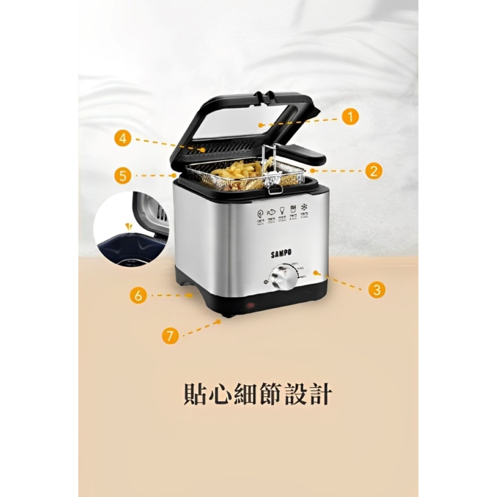 SAMPO 聲寶 1.5L 輕巧快速油炸鍋TG-LA09C-細節圖7