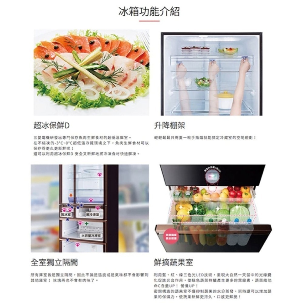 (約裝商品)MITSUBISHI 三菱 日製六門525L一級能變頻冰箱 MR-JX53C 含基本安裝+舊機回收-細節圖2