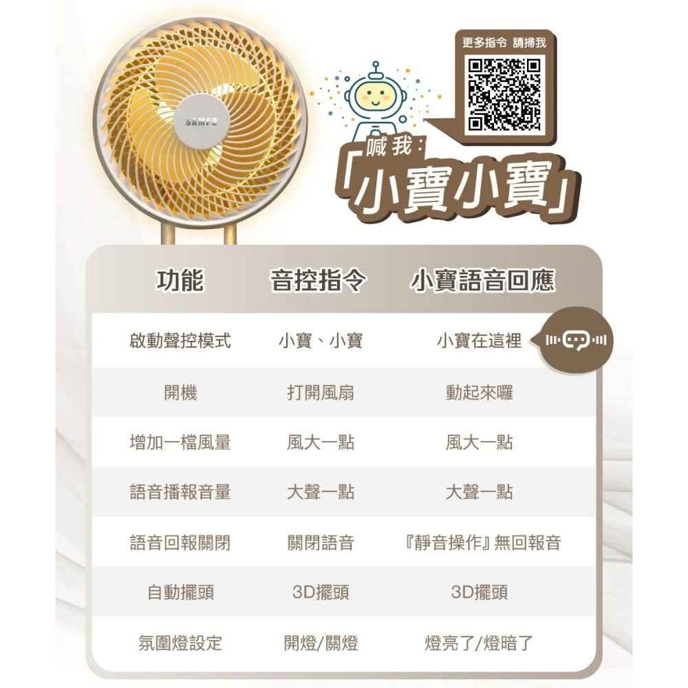 SAMPO 聲寶 16吋 智能聲控3D循環DC馬達立扇 SK-LH10VSDR --細節圖5