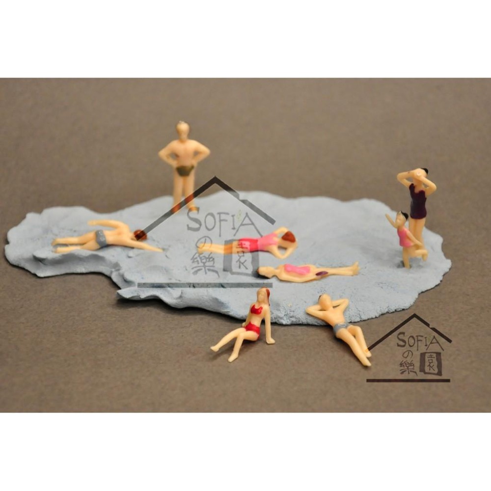 ◆SOFIAの樂園◆ 模型造景用 微景觀 模型小人 游泳 (彩色) 比例1：50 至 1：150 可選-細節圖2
