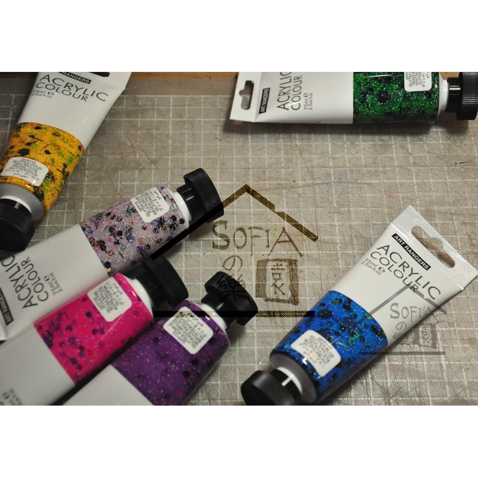 ◆SOFIA最新包裝◆ 美邦 壓克力顏料 美甲 丙烯 彩繪顏料 閃光色 Glitter set 6色套裝組 75ml新貨-細節圖4