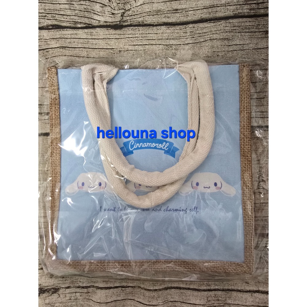 【三麗鷗大耳狗可愛大臉棉麻手提袋 送小禮】大開口手提包 自然風麻布提袋 日式編織袋托特包 文青風黃麻環保袋 無印風便當袋-細節圖6