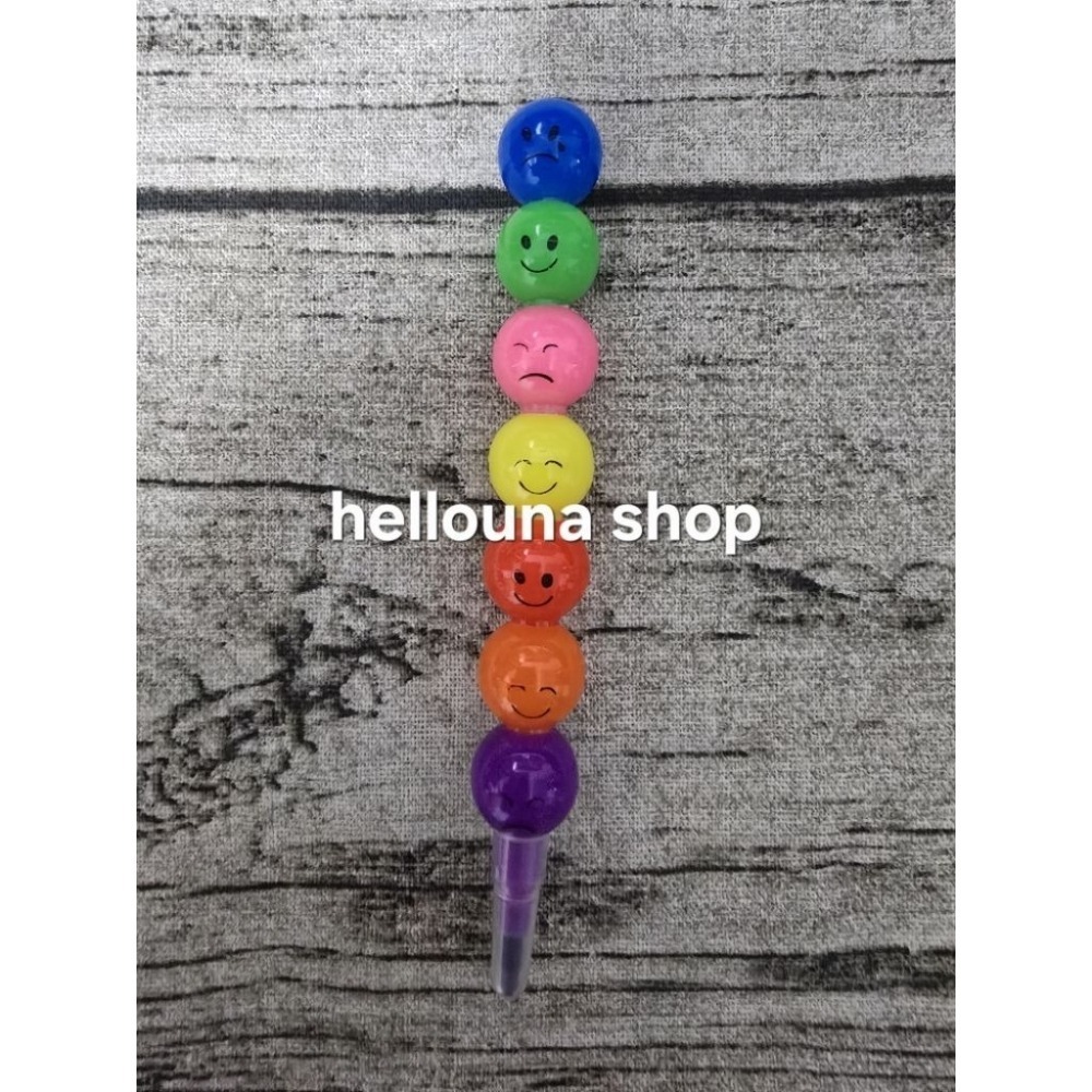 60出【彩虹筆 送熊大吊飾】七彩繪圖筆 畫畫 line friends 大頭娃娃掛件 可愛表情丸子 糖葫蘆造型色鉛筆文具-細節圖2