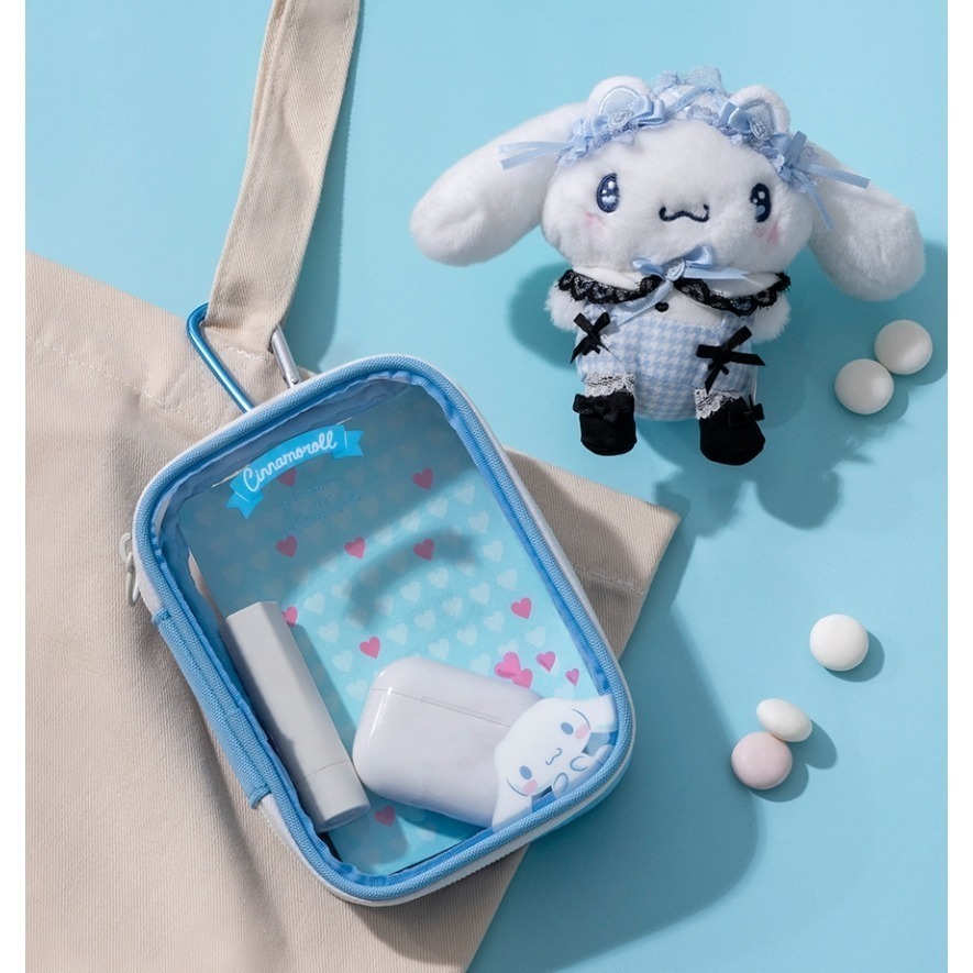 【三麗鷗可愛萬用包 大耳狗 布丁狗 送小禮】透明娃包 7-11聯名 溜娃包 收納包 保護娃娃 裝飾包包 痛包 掛玩偶吊飾-細節圖2