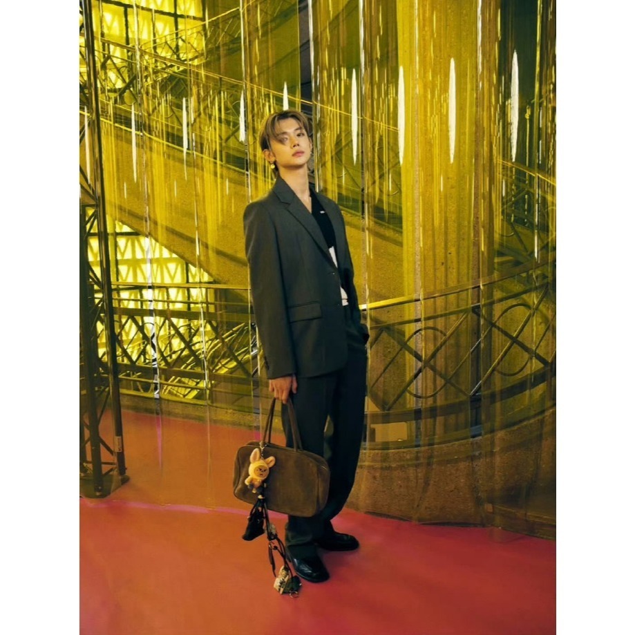 【TXT角巴兔 坐姿黃春娃娃+日巡扭蛋黃春方巾】然竣同款 頭巾 手帕 日本演唱會周邊 TXT娃娃 原皮吊飾玩偶棒球春現貨-細節圖3