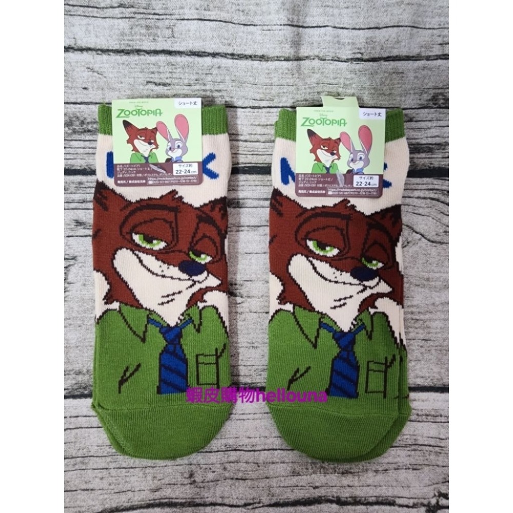 【日本 迪士尼 動物方城市 狐狸尼克襪子】短襪 NICK卡通襪 動物方程式 瘋狂動物城 現貨 尼克與茱蒂 踝襪 JUDY-細節圖2