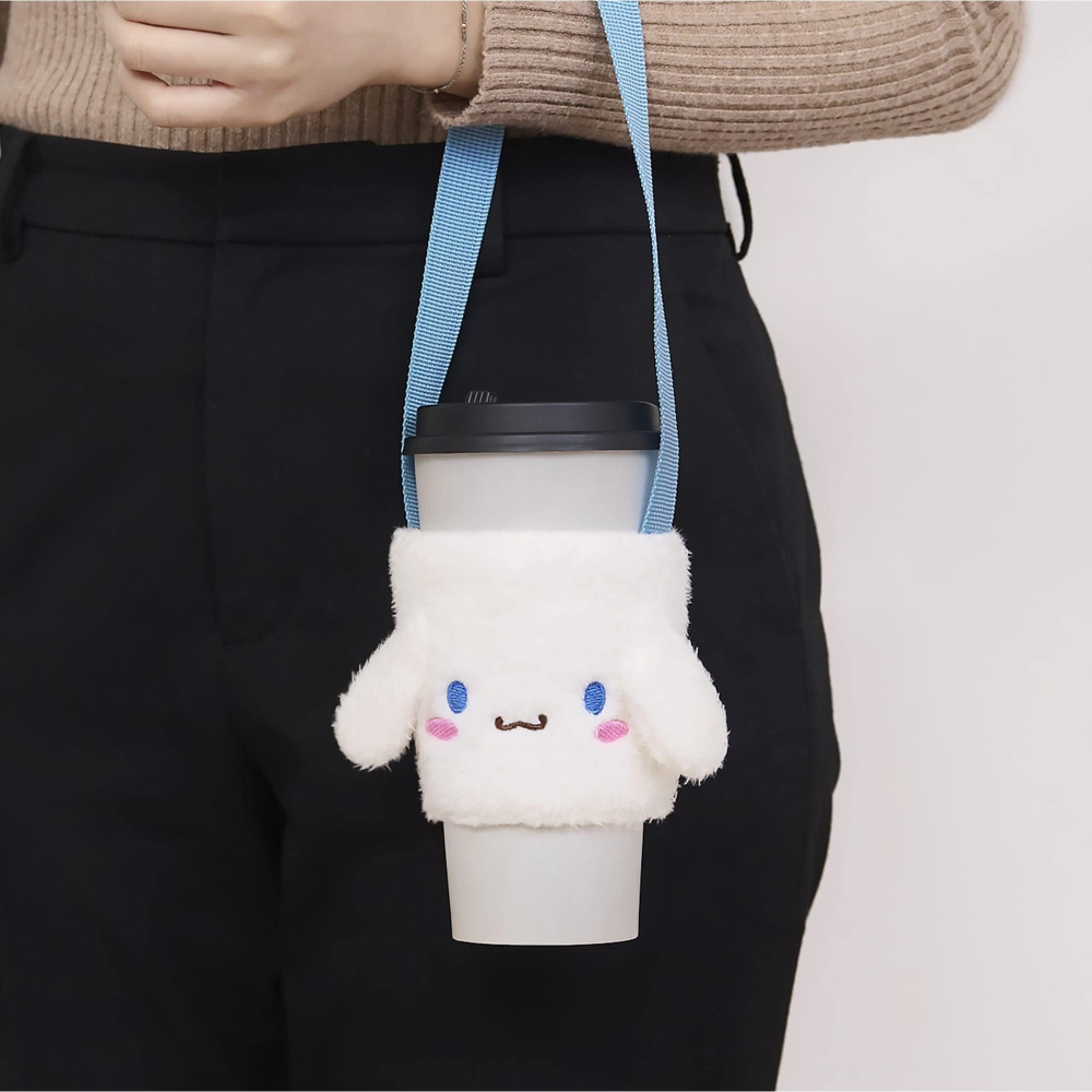 【三麗鷗絨毛杯套 布丁狗 大耳狗 送旅行組】大頭娃娃杯套 大臉 立體耳朵 毛絨絨 杯子外套 7-11聯名 卡通造型 絨布-細節圖4