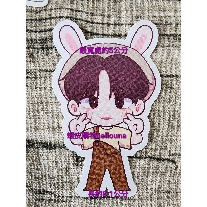 【TXT貼紙 秀彬杋圭太顯】可愛動物造型裝飾貼紙 小卡盒咕卡筆電書包行李箱生日咖啡廳周邊韓站週邊moa應援客製化封口貼紙-細節圖7