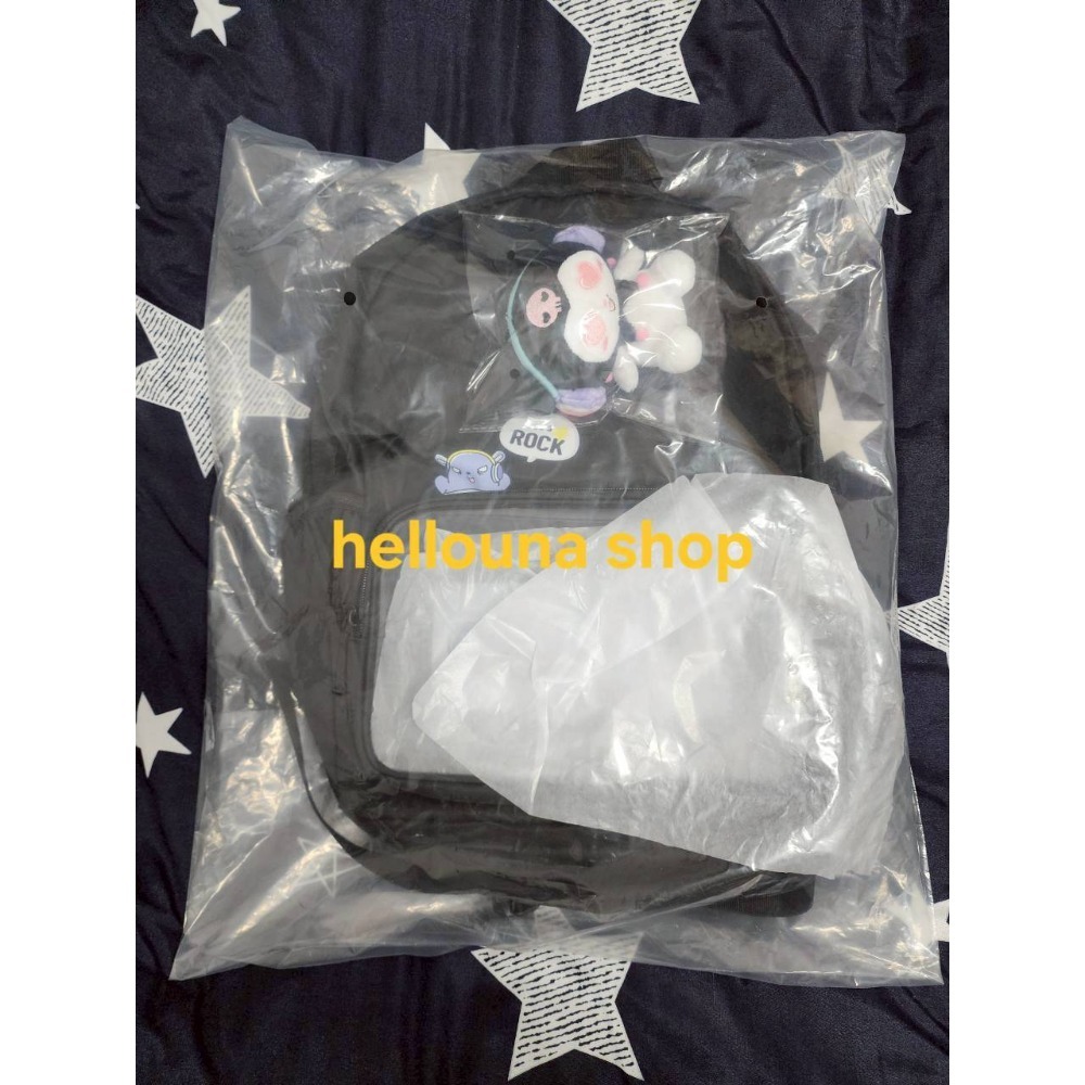 【三麗鷗酷洛米 透明窗後背包+絨毛吊飾】正版 大容量背包 娃包 痛包 搖滾風 甜酷風 地雷系kuromi娃娃 庫洛米吊飾-規格圖9