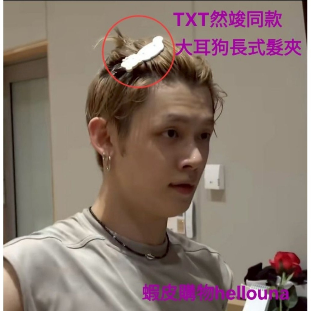 【日本大耳狗髮夾 送小禮】韓星同款瀏海夾 前髮夾 TXT然竣同款髮飾 長式大嘴夾劉海夾頭飾 包包裝飾立體大頭娃娃造型對夾-細節圖6