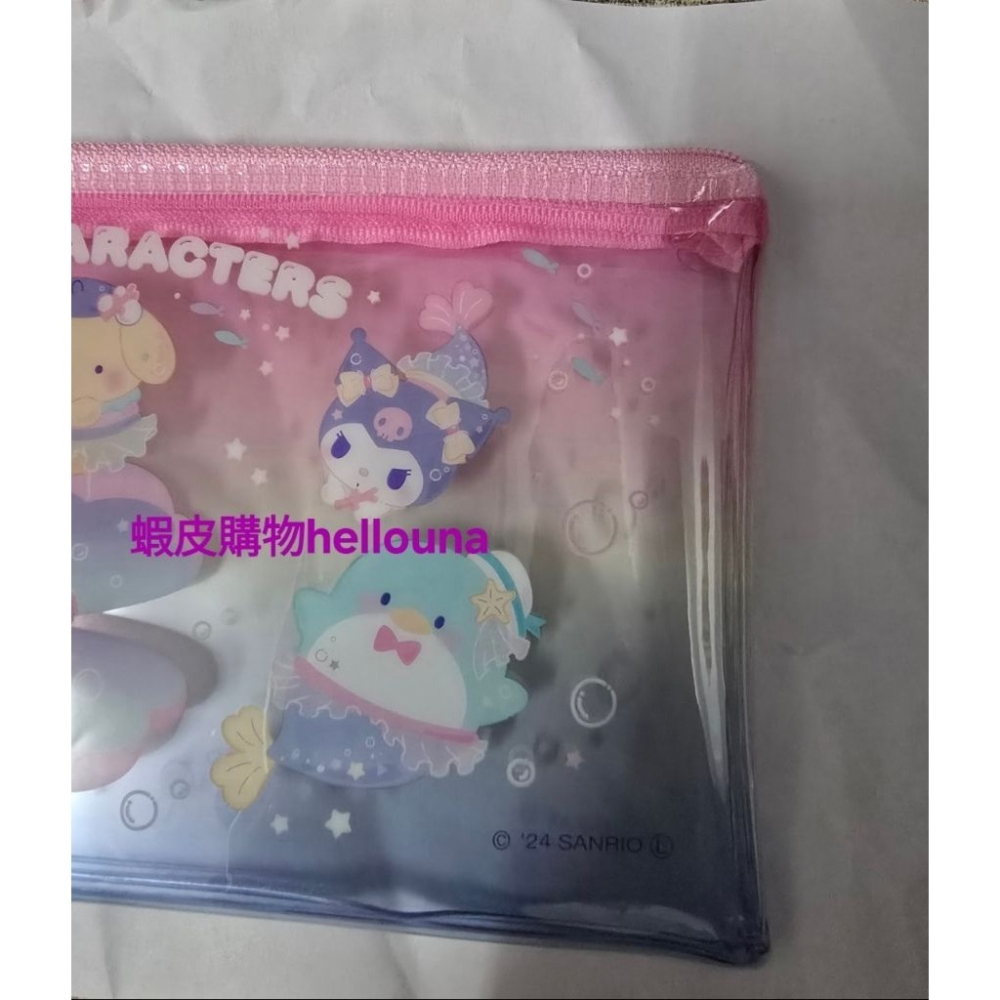 【日本三麗鷗人魚造型拉鍊袋 送小禮】酷洛米 美樂蒂 布丁狗 大耳狗帕恰狗山姆企鵝 泡泡筆袋珍珠美人魚收納包卡通明星透明包-細節圖5
