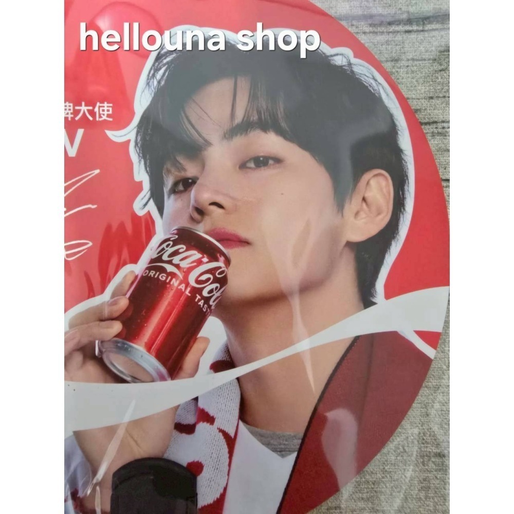 【可口可樂 V 應援扇 送JIN 真拉麵轉印貼紙】BTS 防彈少年團同款 代言 扇子 金泰亨 金碩珍 刺青貼紙 簽名周邊-細節圖5
