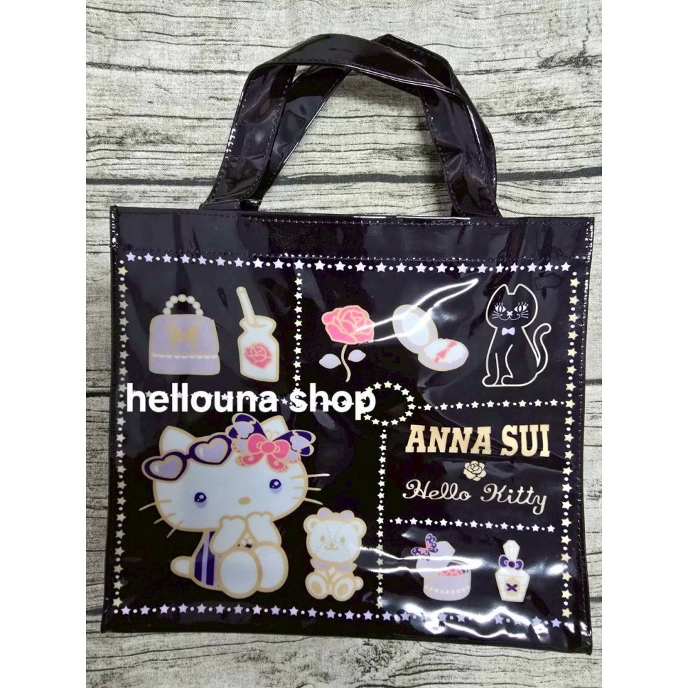 【ANNA SUI聯名7-11飲料提袋 Hello Kitty黑色款 送萬用掛繩】三麗鷗手提袋 安娜蘇手提包購物袋環保袋-細節圖2