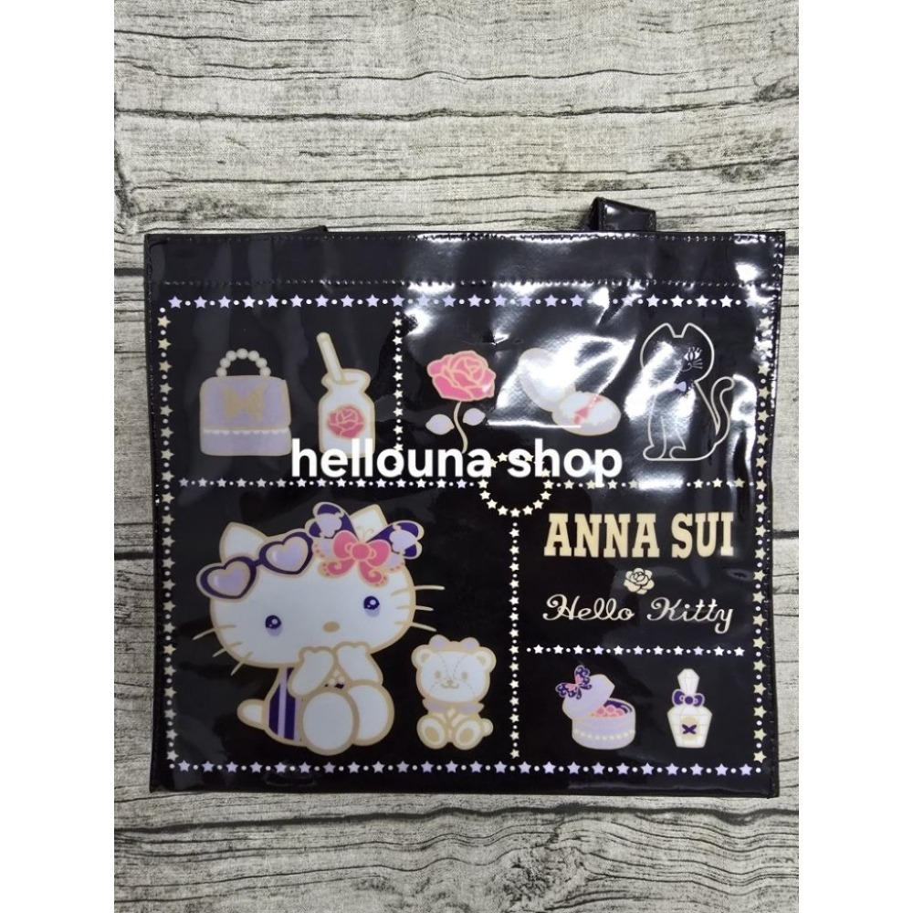 【ANNA SUI聯名7-11飲料提袋 Hello Kitty黑色款 送萬用掛繩】三麗鷗手提袋 安娜蘇手提包購物袋環保袋-細節圖4