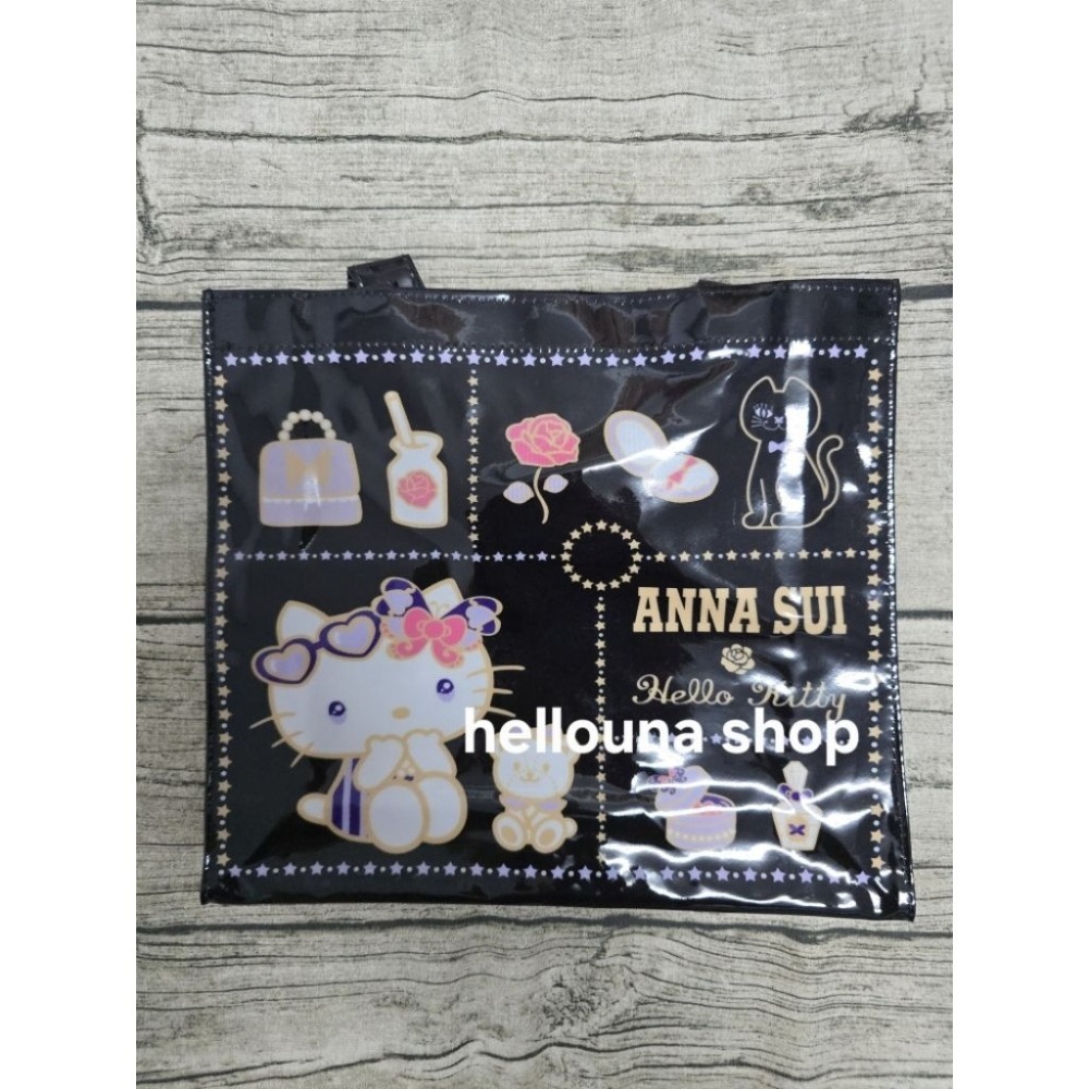 【ANNA SUI聯名7-11飲料提袋 Hello Kitty黑色款 送萬用掛繩】三麗鷗手提袋 安娜蘇手提包購物袋環保袋-細節圖5