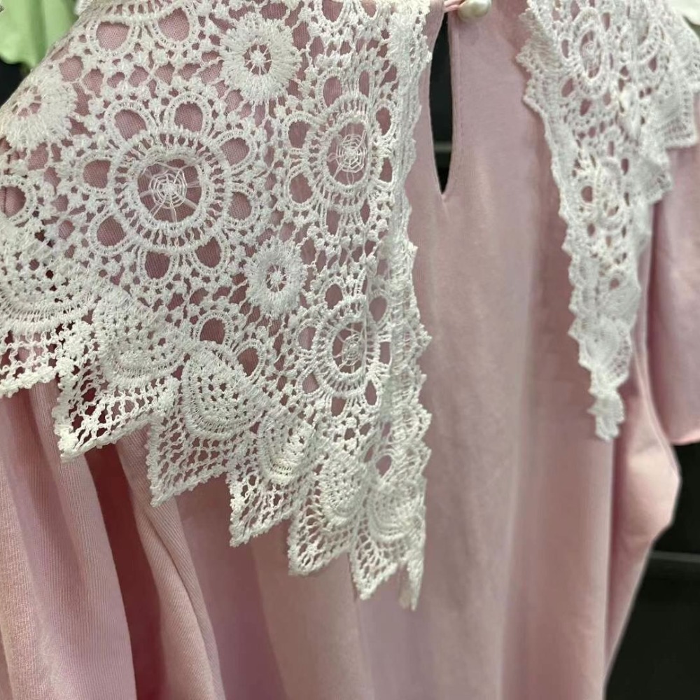 正韓 領蕾絲英文上衣 韓國連線 韓國代購 韓國空運2-65425-細節圖6