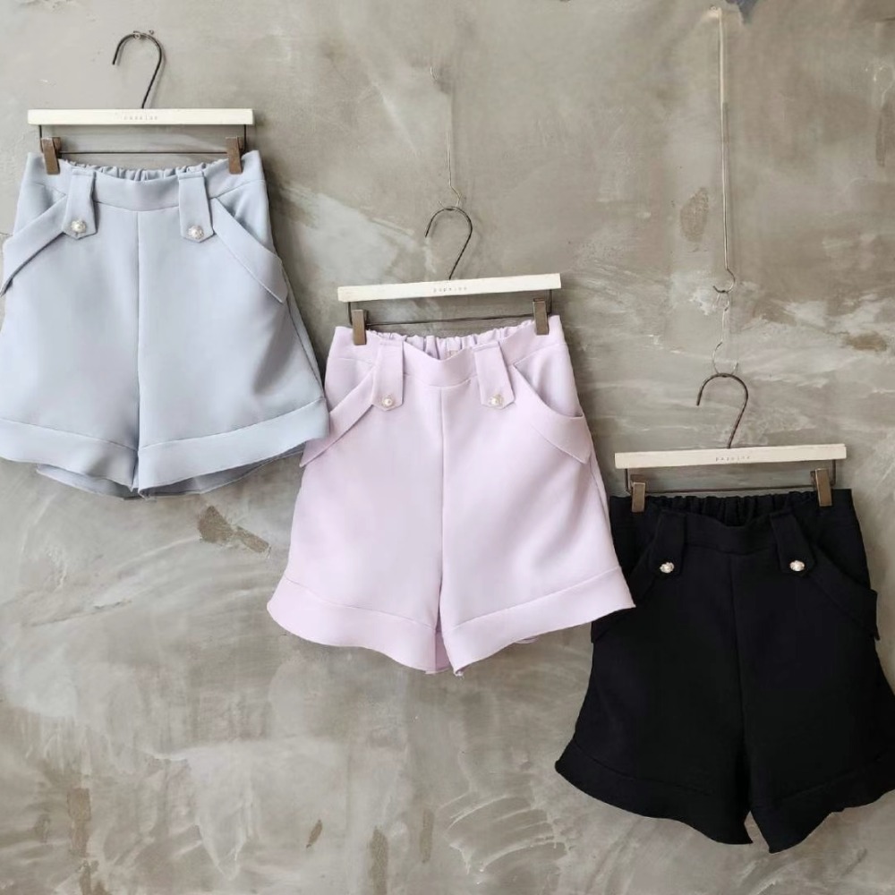 正韓 腰耳釦飾短褲 韓國連線 韓國代購 韓國空運2-75439-細節圖4