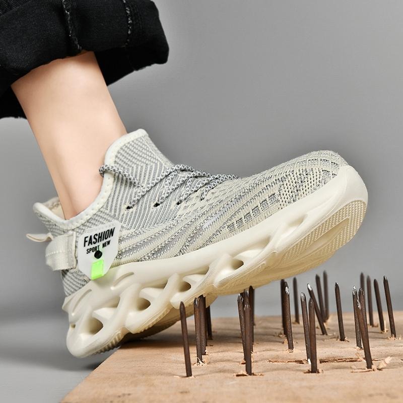 ‹防穿刺鋼頭安全鞋› JS8080 抗砸鋼包頭 防刺穿厚底 防滑橡膠鞋底 老爹鞋 日常戶外休閒鞋 運動風 中性鞋款-細節圖3