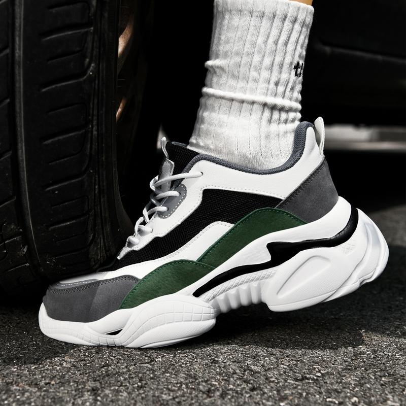 ‹防穿刺鋼頭安全鞋› JS8817 抗砸鋼包頭 防刺穿厚底 防滑橡膠鞋底 老爹鞋 日常戶外休閒鞋 運動風 中性鞋款-細節圖3