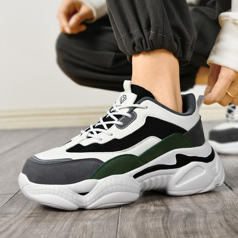 ‹防穿刺鋼頭安全鞋› JS8817 抗砸鋼包頭 防刺穿厚底 防滑橡膠鞋底 老爹鞋 日常戶外休閒鞋 運動風 中性鞋款-細節圖5