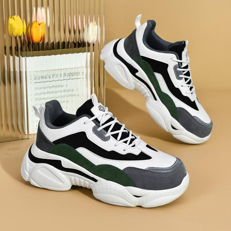 ‹防穿刺鋼頭安全鞋› JS8817 抗砸鋼包頭 防刺穿厚底 防滑橡膠鞋底 老爹鞋 日常戶外休閒鞋 運動風 中性鞋款-細節圖7