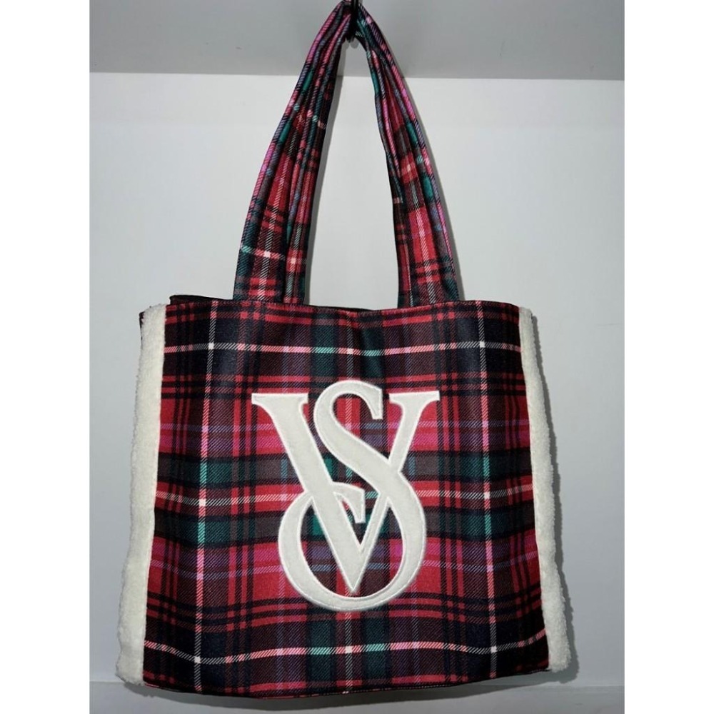 ‹正版› 維密格紋托特包Victorias Secret Plaid Tote#26546108 美國購入現貨在台-細節圖3