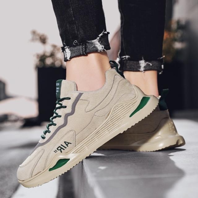 ‹防穿刺鋼頭安全鞋› JS1208米綠 抗砸鋼包頭 防刺穿厚底 防滑橡膠鞋底 日常戶外休閒鞋 運動風 中性鞋款-細節圖5