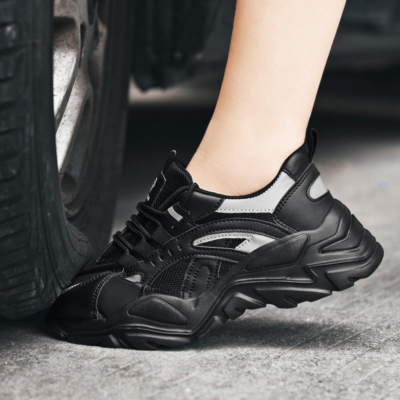 ‹防穿刺鋼頭安全鞋› JS1708 抗砸鋼包頭 防刺穿厚底 防滑橡膠鞋底 老爹鞋 日常戶外休閒鞋 運動風 中性鞋款-細節圖3