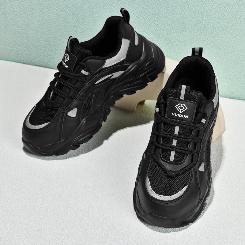 ‹防穿刺鋼頭安全鞋› JS1708 抗砸鋼包頭 防刺穿厚底 防滑橡膠鞋底 老爹鞋 日常戶外休閒鞋 運動風 中性鞋款-細節圖4