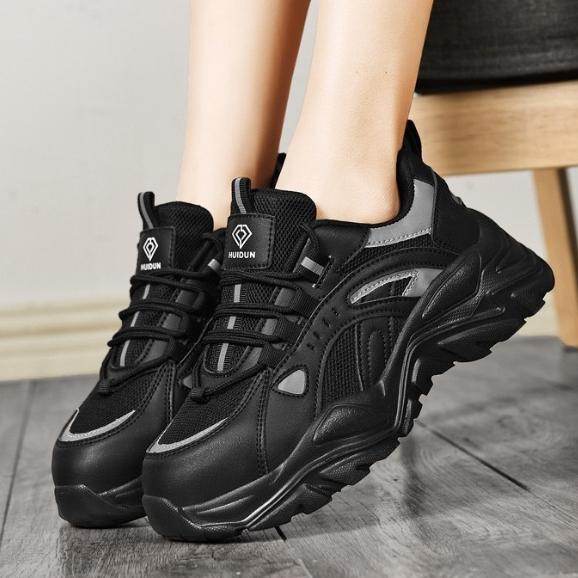 ‹防穿刺鋼頭安全鞋› JS1708 抗砸鋼包頭 防刺穿厚底 防滑橡膠鞋底 老爹鞋 日常戶外休閒鞋 運動風 中性鞋款-細節圖6