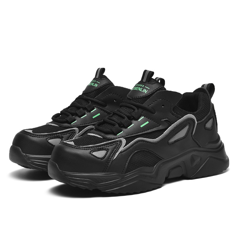 ‹防穿刺鋼頭安全鞋› JS8058 抗砸鋼包頭 防刺穿厚底 防滑橡膠鞋底 老爹鞋 日常戶外休閒鞋 運動風 中性鞋款-規格圖9