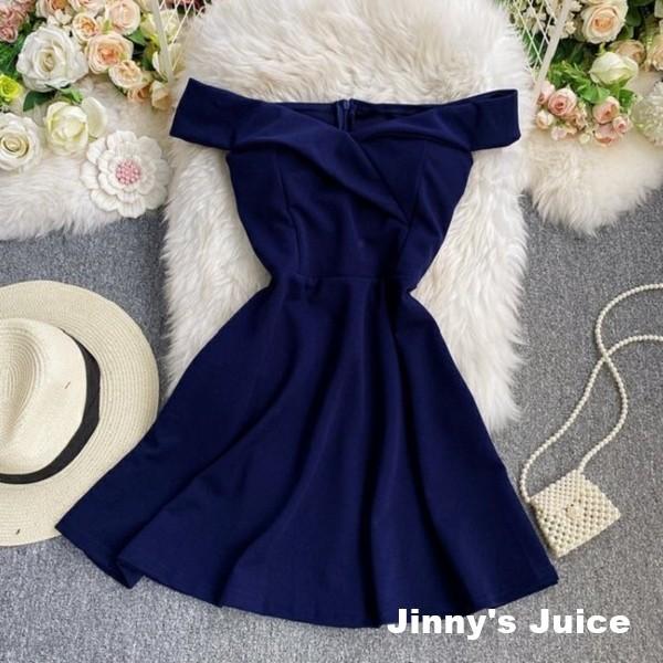 現貨 一字領胸墊短裙洋裝小禮服 氣質洋裝 露肩洋裝 一字領洋裝 宴會洋裝 正式洋裝 小洋裝 胸墊洋裝 短裙洋裝-細節圖4