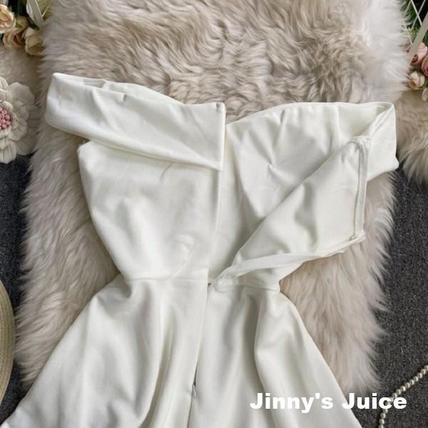 現貨 一字領胸墊短裙洋裝小禮服 氣質洋裝 露肩洋裝 一字領洋裝 宴會洋裝 正式洋裝 小洋裝 胸墊洋裝 短裙洋裝-細節圖7