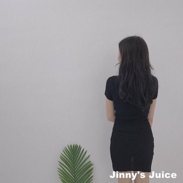 現貨❤️螺紋針織顯瘦洋裝 短袖上衣 V領 包臀衣 合身洋裝 氣質洋裝 連身洋裝 短袖洋裝 性感洋裝 短裙洋裝-細節圖5