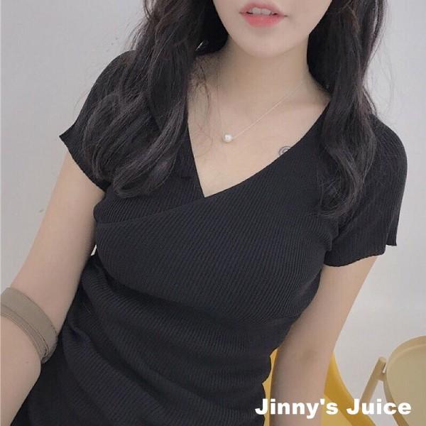 現貨❤️螺紋針織顯瘦洋裝 短袖上衣 V領 包臀衣 合身洋裝 氣質洋裝 連身洋裝 短袖洋裝 性感洋裝 短裙洋裝-細節圖6
