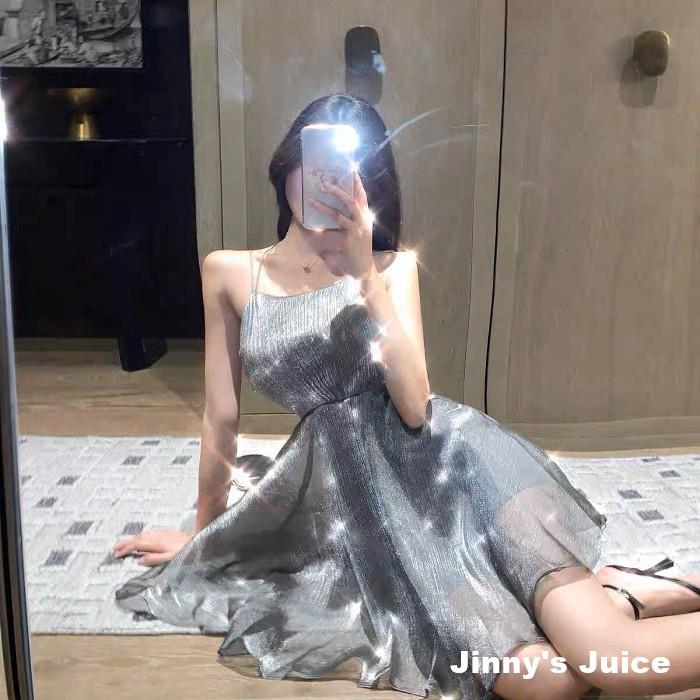 現貨❤️超美實拍 交叉美背洋裝 大露背洋裝 細肩帶洋裝 海邊度假洋裝 細肩帶洋裝 性感洋裝 渡假洋裝 露背洋裝 銀色洋裝-細節圖2
