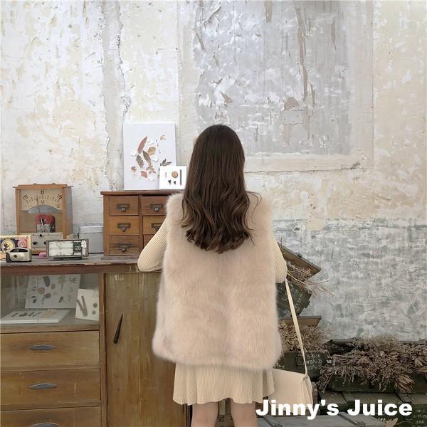 現貨❤️ 貴婦款毛茸茸背心 毛茸茸大衣 冬季背心 針織洋裝 合身洋裝 套裝 毛毛背心 毛茸茸背心 冬季洋裝 套裝-細節圖4