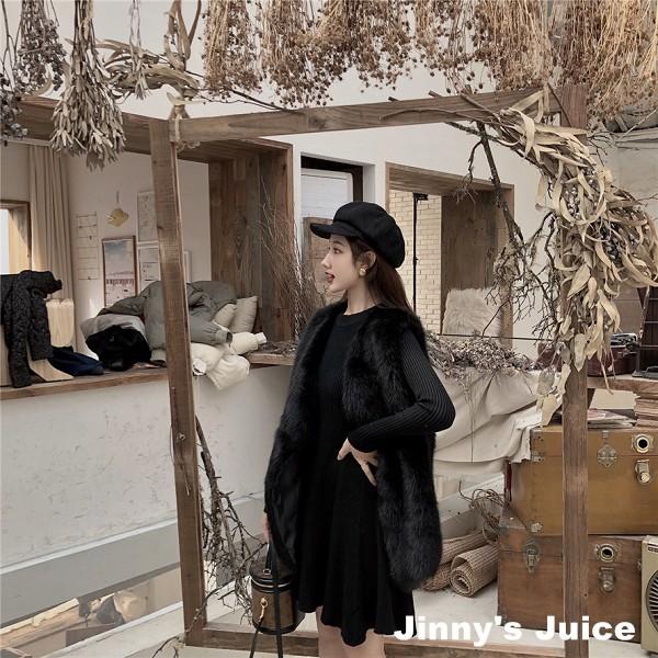 現貨❤️ 貴婦款毛茸茸背心 毛茸茸大衣 冬季背心 針織洋裝 合身洋裝 套裝 毛毛背心 毛茸茸背心 冬季洋裝 套裝-細節圖5
